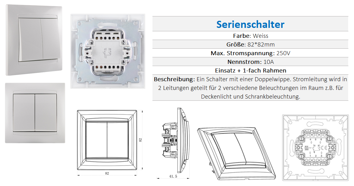 Wechselschalter und Steckdosen Unterputz