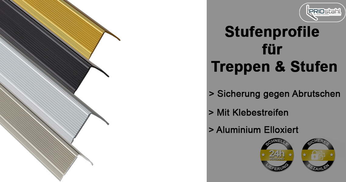 Treppenwinkel Kantenprofil Kantenschutz Alu selbstklebend dunkel 32x30mm  100cm