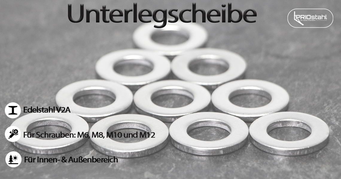 10x Unterlegscheibe - M6, Edelstahl V2A / AISI 304