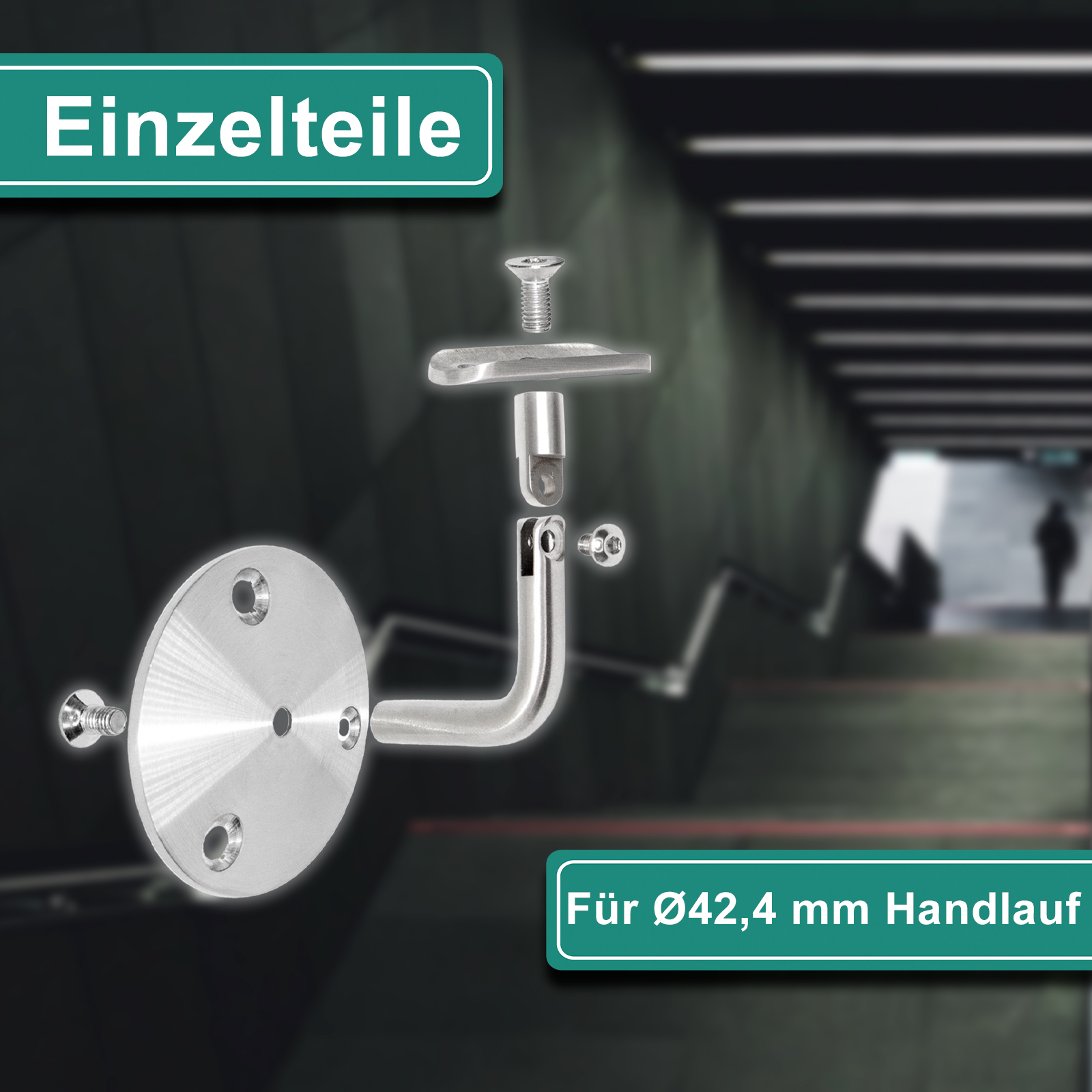 Handlaufhalter für Rohr 42.4mm Stellbar Edelstahl Handlauf 3 Loch