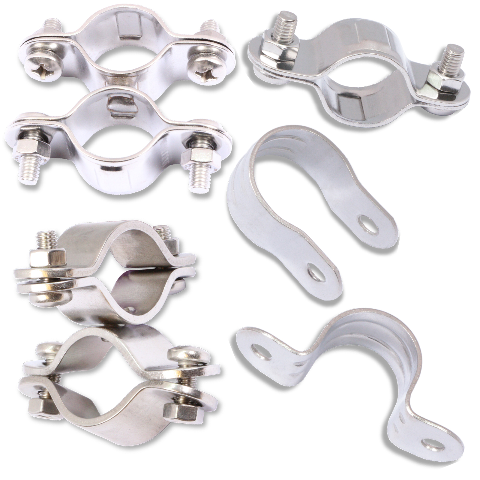 Rohrschellen USchelle Bügelschelle Doppelt m. Wirbel Single fest