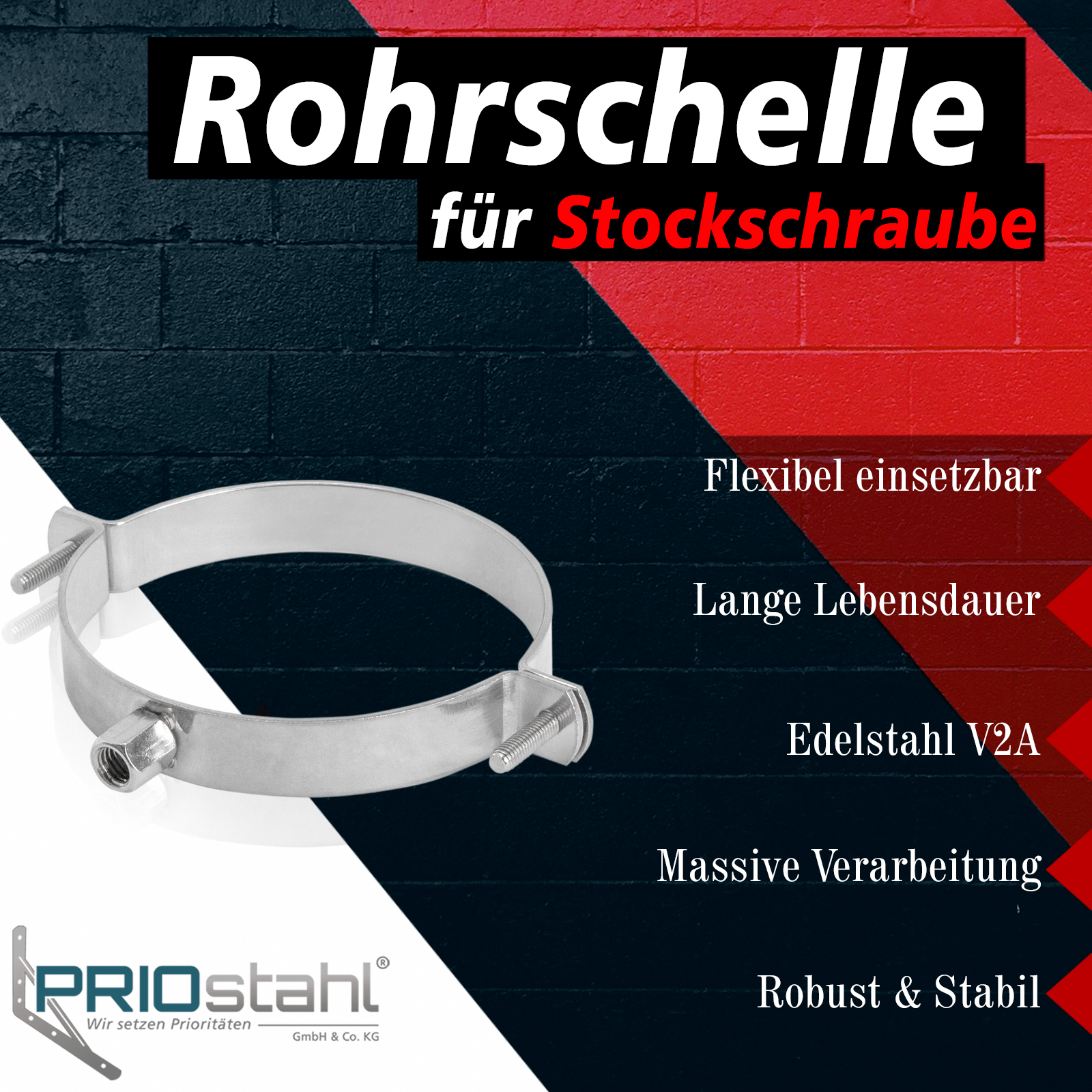 Versandbox24 2 Stück Edelstahl Rohr Halterung A2 Bootshaken Halter  Rohrschelle Besenhalter Clip Paddelhalterung