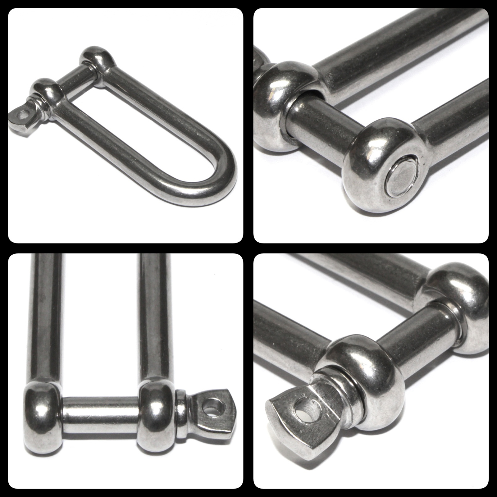 Schäkel aus rostfreiem edelstahl V4A, Lang, 4mm, 5mm, 6mm, 8mm